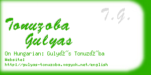 tonuzoba gulyas business card